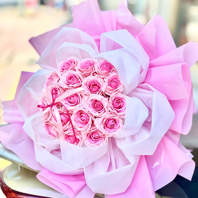 18 Ecuador pink soap Roses bouquet (4mua SOAP-1118)