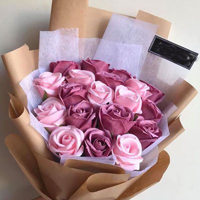 18 Pastel soap Roses bouquet (4mua SOAP-018)