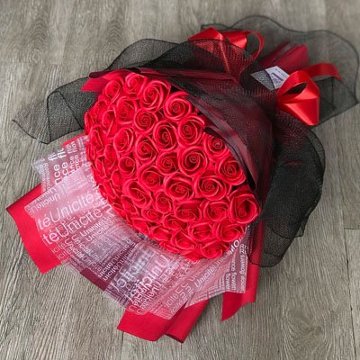 50 Soap Red Rose Bouquet (4mua SOAP-050R1)