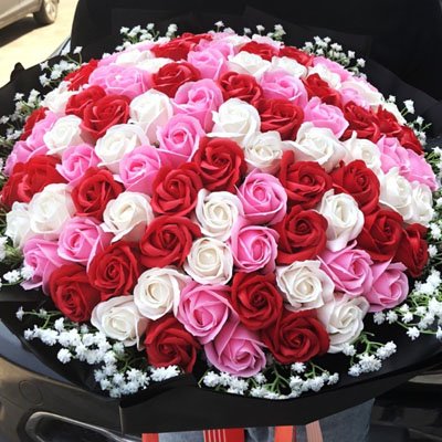99 Roses soap and Baby's breath bouquet (4mua SOAP-099M)