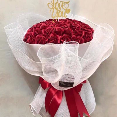100 Red soap Roses bouquet (4mua SOAP-100R)